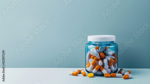A haunting image of a person trapped inside a glass jar filled with pills, symbolizing the suffocating and inescapable nature of addiction
