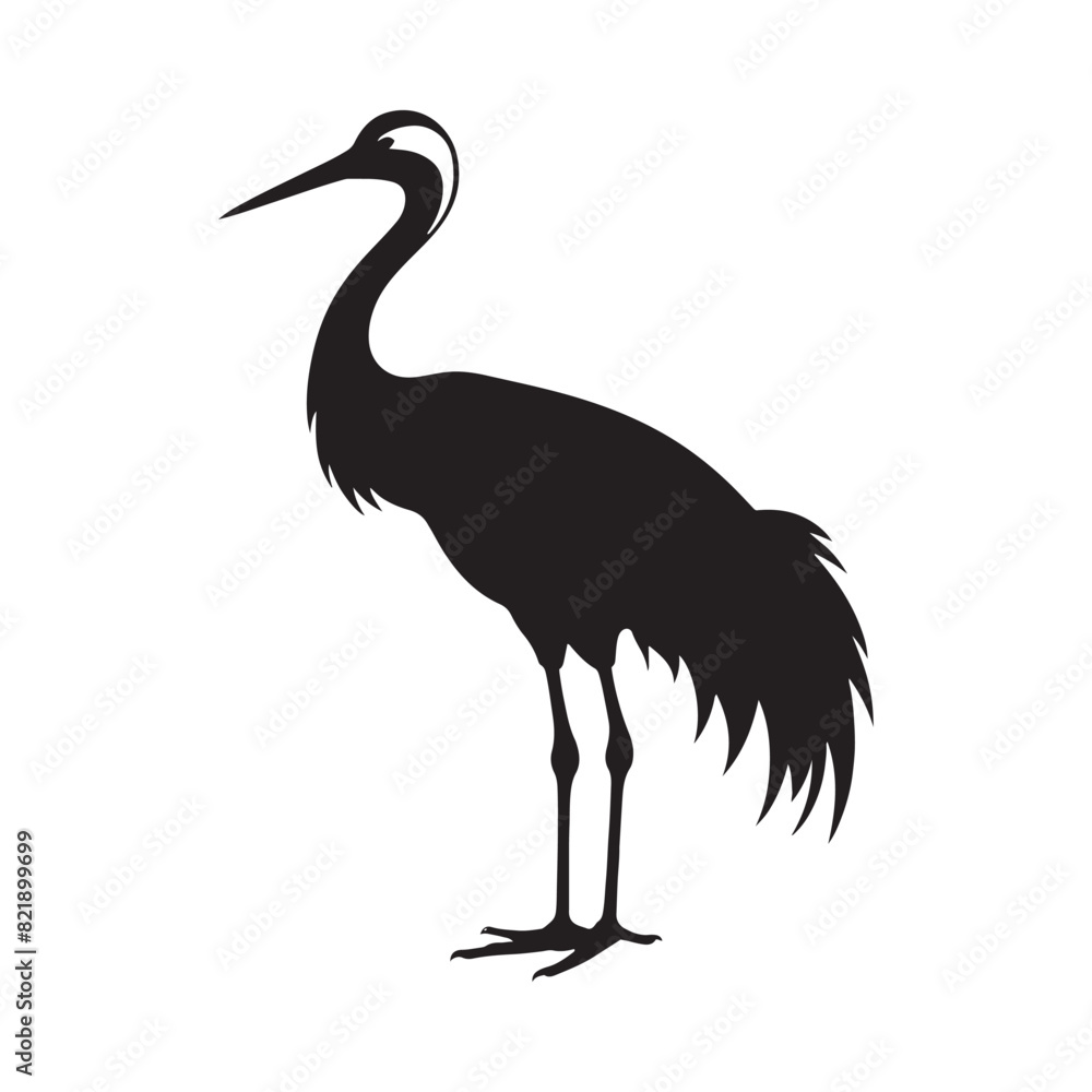 Crane Vector Silhouette: Black Vector Art Capturing the Graceful Majesty and Elegance of These Iconic Water bird - Crane bird Illustration. Crane Vector Silhouette: Black Vector Art Capturing the Graceful Majesty and Elegance of These Iconic Water bird - Crane bird Illustration.