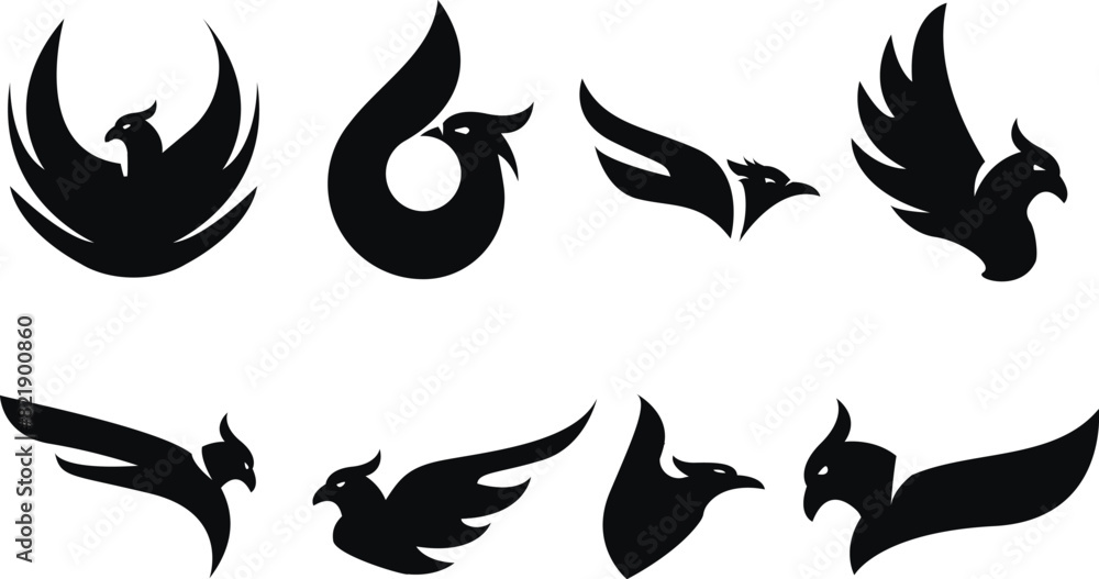 Logo bird minimalist and modern black design stock vector emblem art Logo bird minimalist and modern black design stock vector emblem art