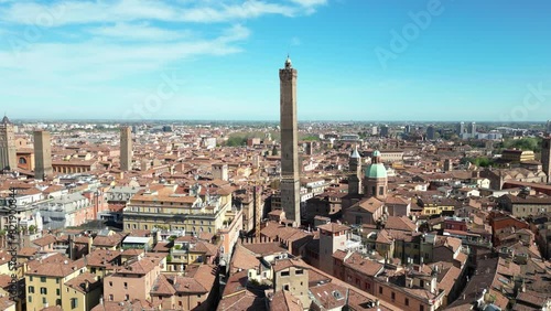 Downtown Bologna Italy aerial view photo