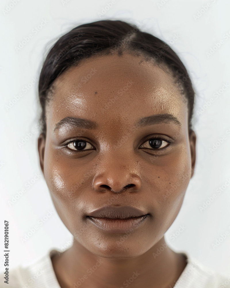 Studio portrait of Liberian woman with smooth skin