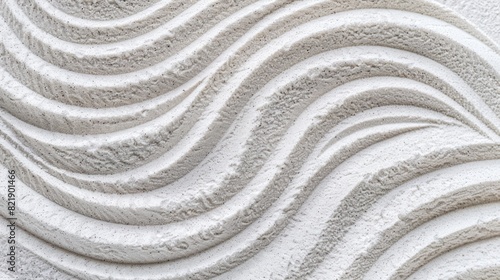 White Sand Texture With Wave Pattern For Background.