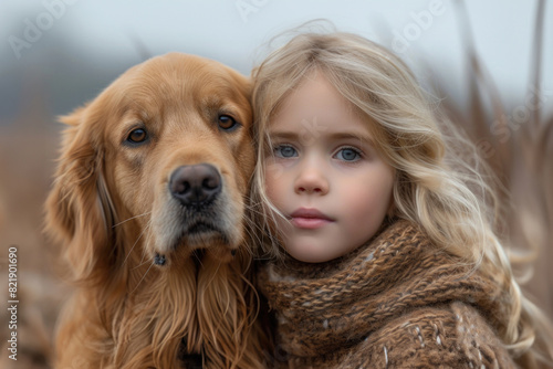 girl hugging her dog © TENphoto