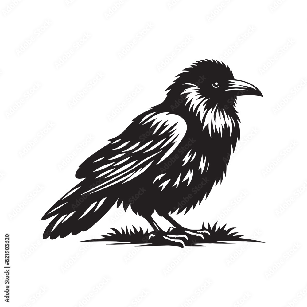 Crow Vector Silhouette: Bold Black Vector Art Capturing the Mysterious Aura and Intelligence of These Iconic Birds - Crow Illustration. Crow Vector Silhouette: Bold Black Vector Art Capturing the Mysterious Aura and Intelligence of These Iconic Birds - Crow Illustration.