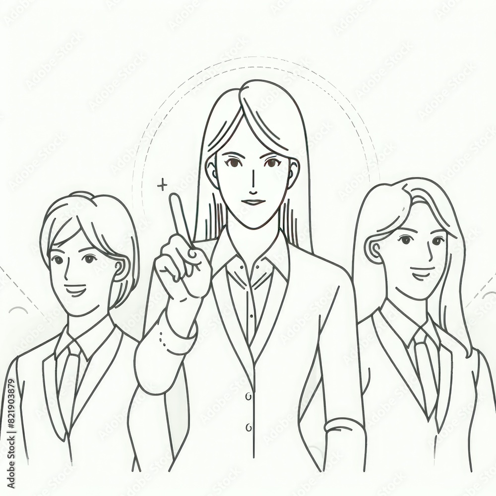leader of the pointing goal for the business team. Hand drawn style vector cartoon design illustrations. leader of the pointing goal for the business team. Hand drawn style vector cartoon design illustrations.