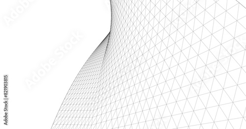 abstract architecture linear structure 3d illustration