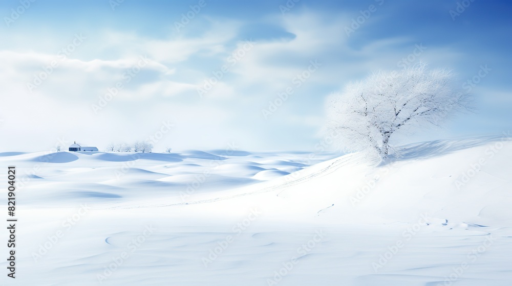 Snow covered landscape in winter season UHD Wallpaper