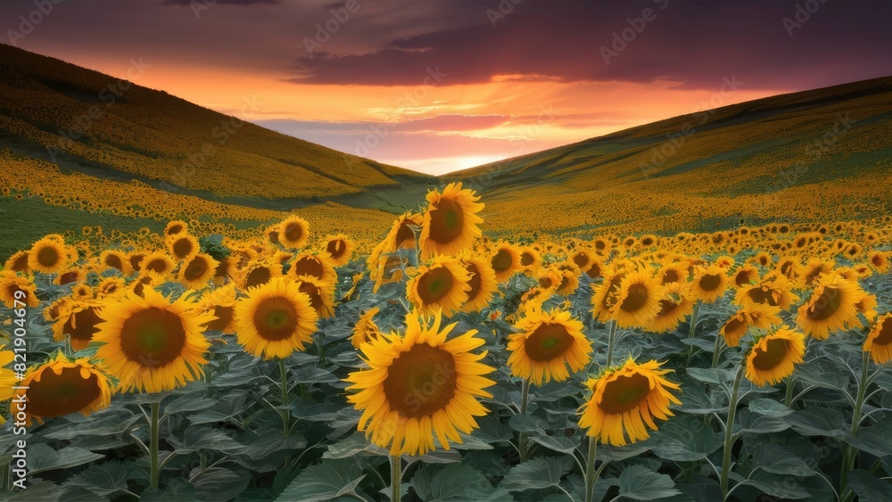 Obraz premium Blooming Marvel: Sunflower Array