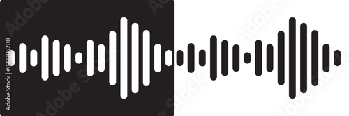 Sound waves. Analog and digital audio signal. Music equalizer. Interference voice recording. High frequency radio wave. Abstract music wave, radio signal frequency and digital voice vector.