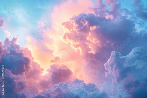 Vivid, multicolored cloudscape with a dreamy effect