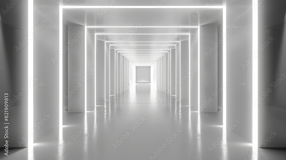Obraz premium Endless Hallway With Distant Light