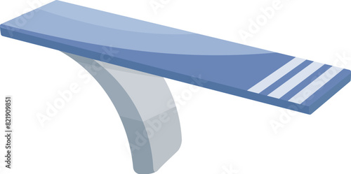 Isometric view of a blue balance beam, suitable for gymnastics and sports themes
