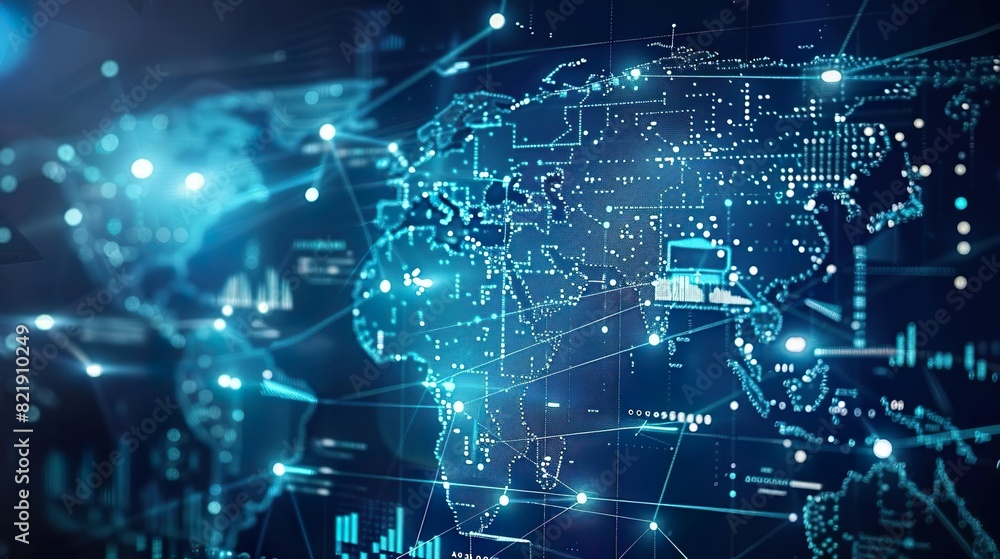 Digital representation of global business. Digital representation of global business.
