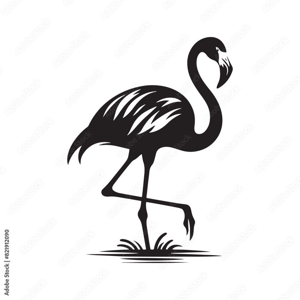 Flamingo Silhouette - Striking Black Vector Art Capturing the Grace and Elegance of These Iconic Pink Birds - Flamingo Vector - Flamingo Illustration. Flamingo Silhouette - Striking Black Vector Art Capturing the Grace and Elegance of These Iconic Pink Birds - Flamingo Vector - Flamingo Illustration.
