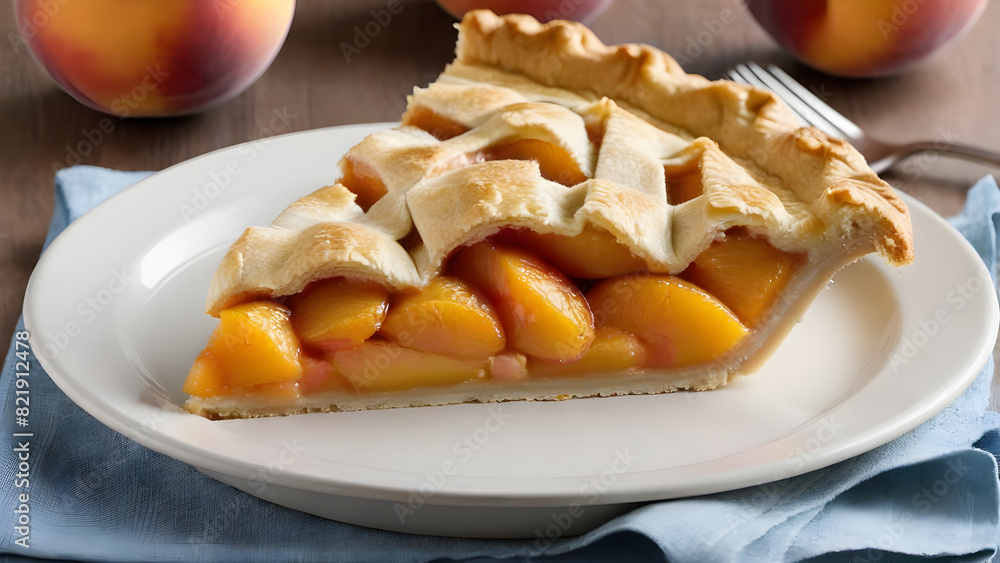 Peach cobbler, peach pie, sweet American desserts, ai generated Peach cobbler, peach pie, sweet American desserts, ai generated