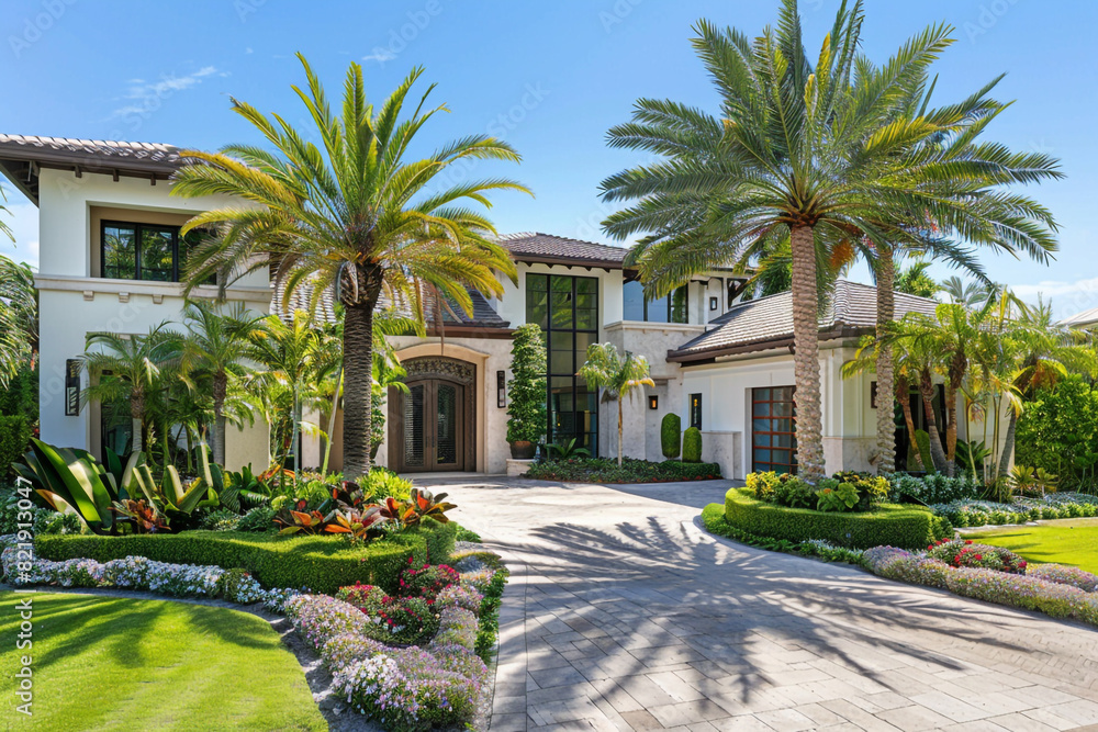 This stunning newly built Florida house boasts exquisite palm trees and a beautifully designed landscaped garden close to the beach This stunning newly built Florida house boasts exquisite palm trees and a beautifully designed landscaped garden close to the beach