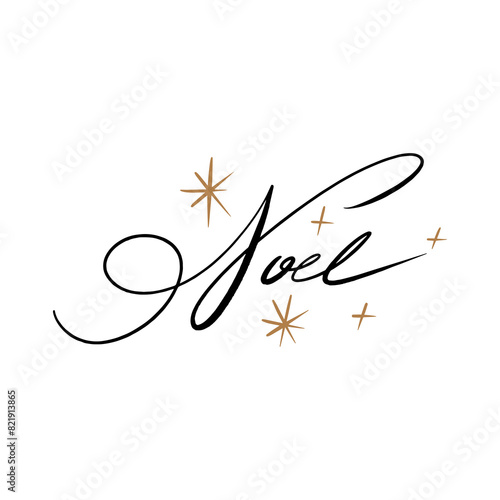 Joyeux Noel and Merry Christmas modern brush ink hand drawn vector calligraphy. Boho lettering text. Typography for banner, greeting card, postcard, banner, wall handing, tapestry and living room