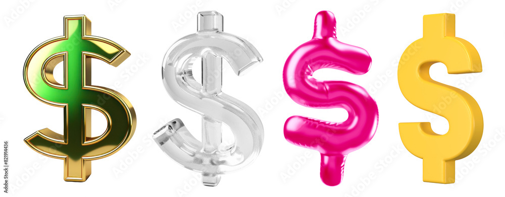 3d dollar icons png element set on transparent background 3d dollar icons png element set on transparent background