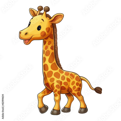 Adorable vector illustration of a cartoon giraffe  perfect for children s themes  animals  and safari designs.