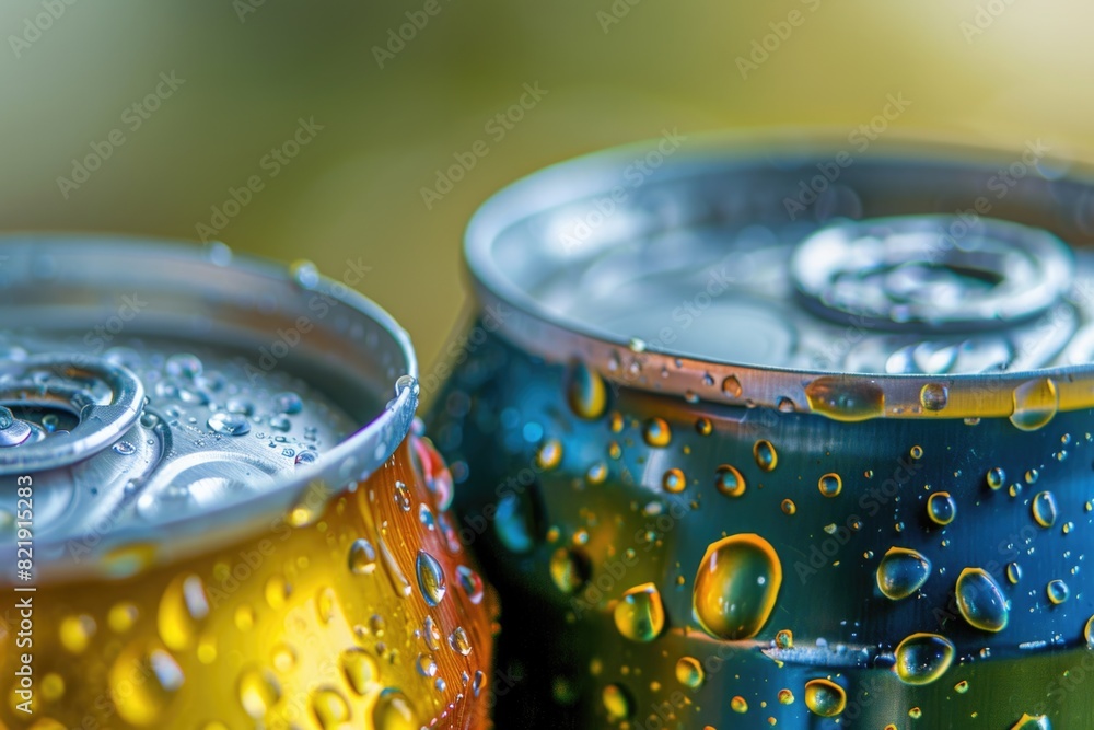 Drink Energy: Portion of Caffeinated Beverage with Focus on Can for Unhealthy Liquid Refreshment Drink Energy: Portion of Caffeinated Beverage with Focus on Can for Unhealthy Liquid Refreshment
