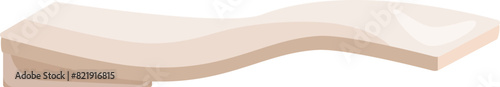 Vector illustration of a simple beige wooden board with a smooth surface, isolated on a white background
