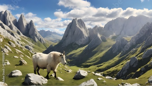 Wildlife Among Giants: Explore Naranjo de Bulnes, Where Mountain Goats Roam Freely Amongst the Asturian Mountains, Adding to the Scenic Beauty of Spain's Picos de ... See More photo