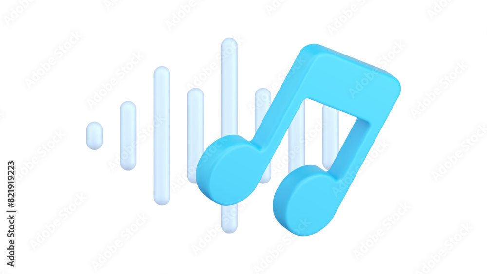 Musical melody note sound wave acoustic equalizer singing song realistic 3d icon vector Musical melody note sound wave acoustic equalizer singing song realistic 3d icon vector