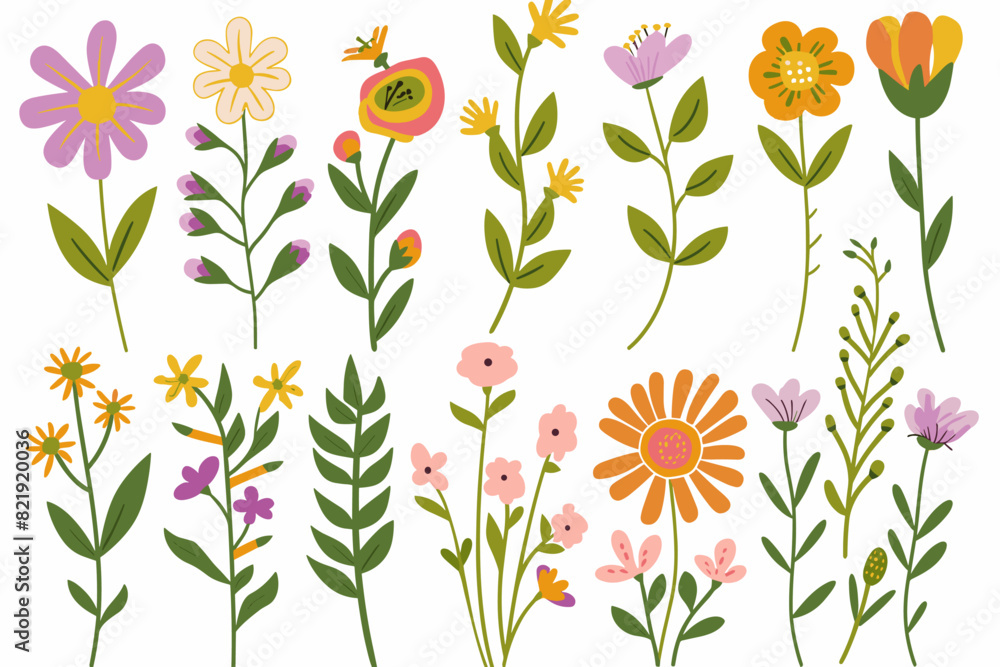 set of flowers set of flowers