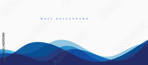 Abstract transparent blue wave presentation background