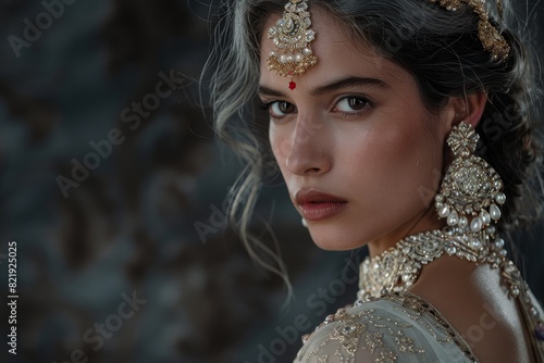 Beautiful woman in traditional indian bridal attire photo