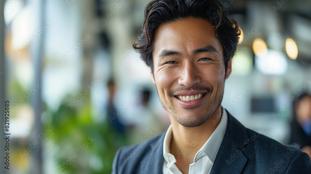 Asian Male Professional in Business Suit with Confident Smile in Modern Office Environment for Corporate Use and Marketing Asian Male Professional in Business Suit with Confident Smile in Modern Office Environment for Corporate Use and Marketing
