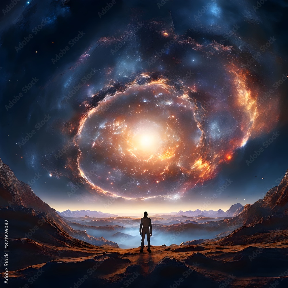 Fototapeta premium create-a-photo-realistic-depiction-where-the-concept-of-consciousness-is-portrayed-as-the-central