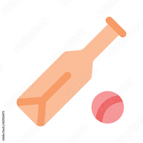 Vector of cricket bat and ball in editable design style