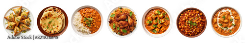 Indian food png element set on transparent background