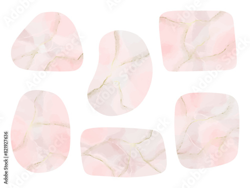 大理石風のフレームイラストセット