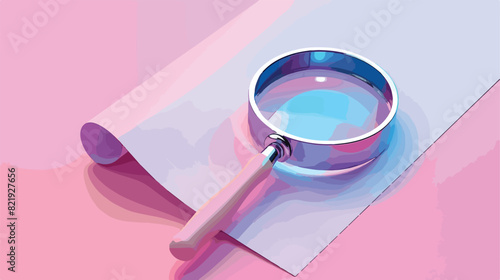 3d magnify glass search in document paper vector. Che photo