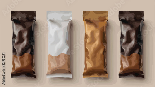 3d sweet chocolate candy wrapper package mockup. Blan photo