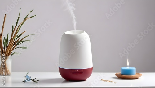 aroma diffuser with bamboo sticks on a white background.