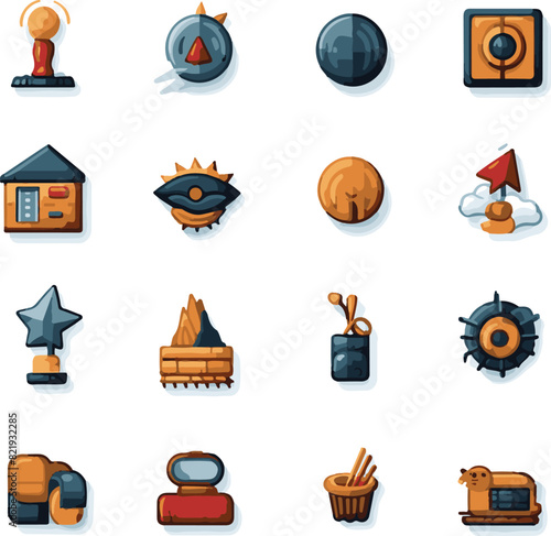 set of icons on white background