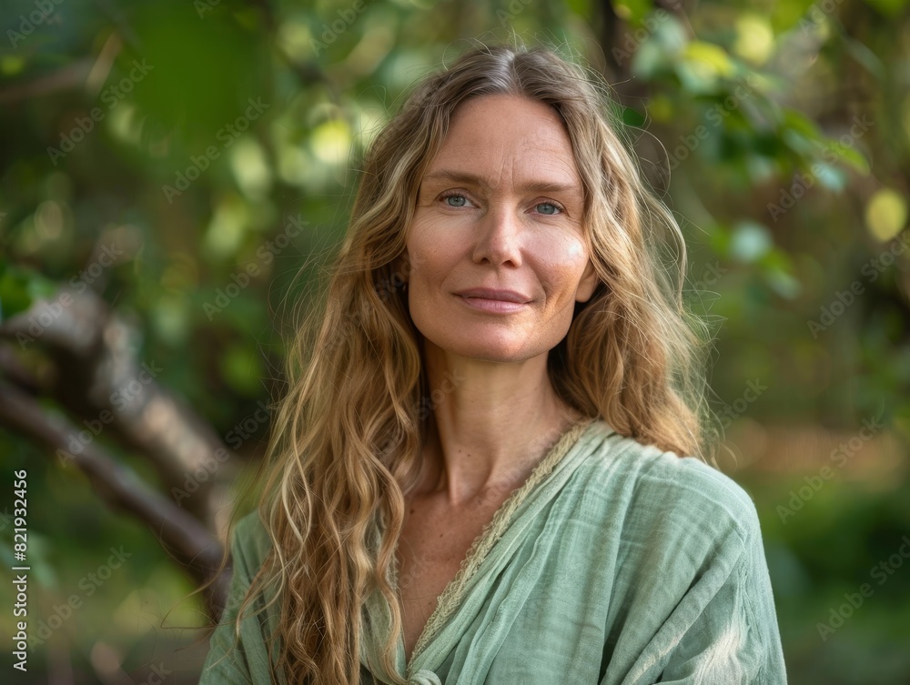 portrait of a thoughtful woman in nature portrait of a thoughtful woman in nature