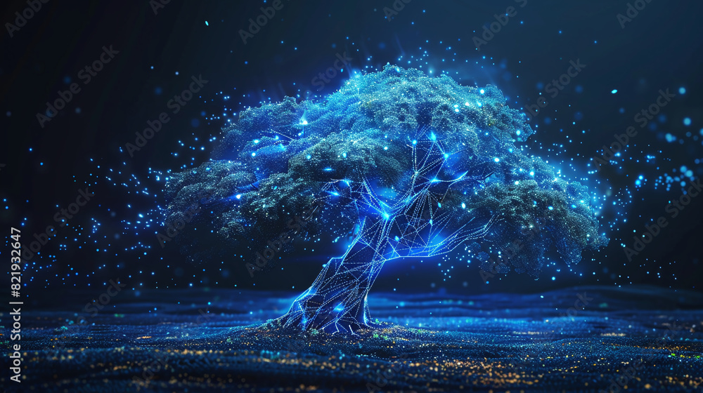Electric Blue tree on a Mysterious Abstract Backdrop. Electric Blue tree on a Mysterious Abstract Backdrop.