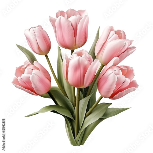 Wallpaper Mural Elegant Blooming Tulip Isolated on Transparent Background, PNG, Cut Out. Torontodigital.ca
