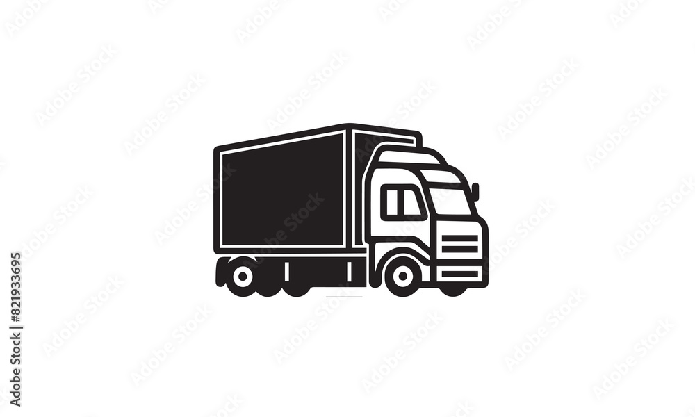 Logistic logo black simple flat icon on white background