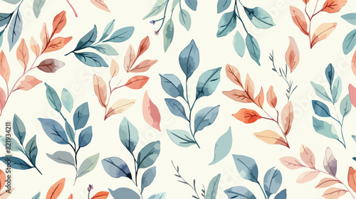 Seamless background vintage floral pattern with water