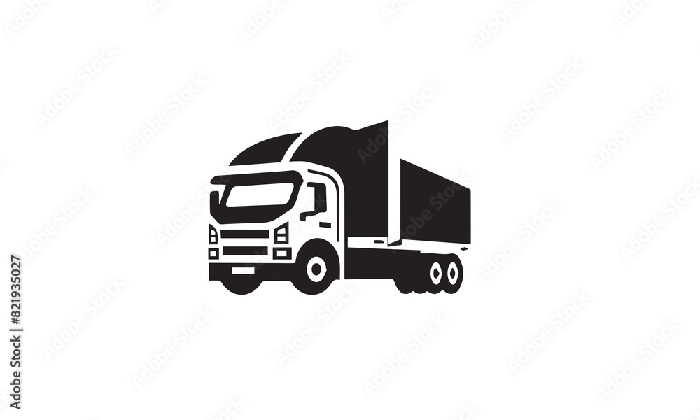 Logistic logo black simple flat icon on white background