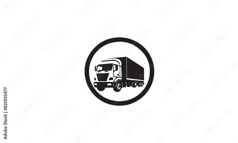 Fototapeta premium Logistic logo black simple flat icon on white background