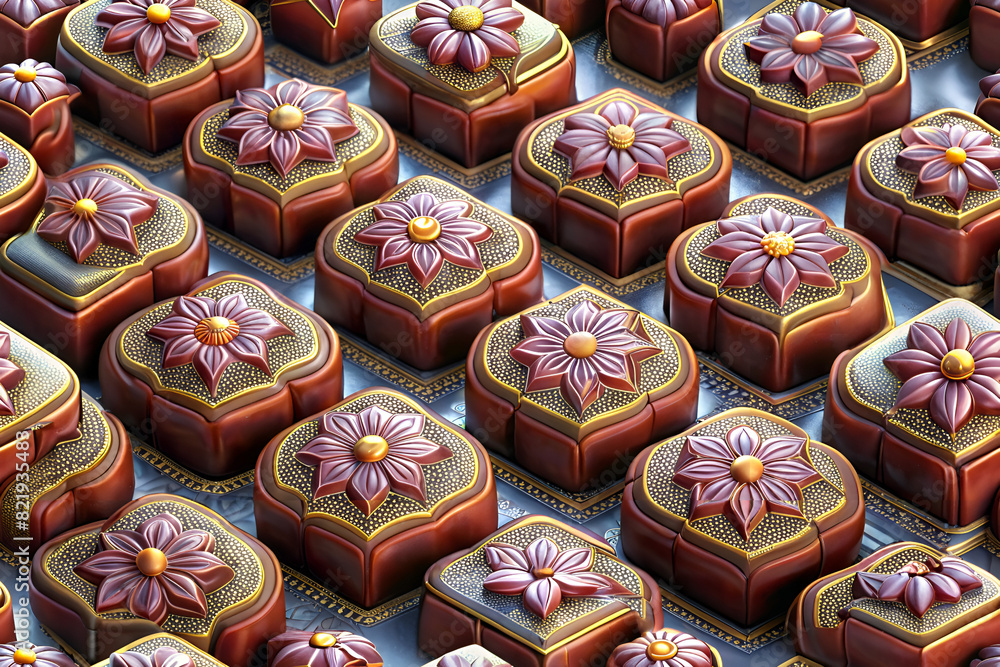 various petit four patterns with seamless intricate designs,