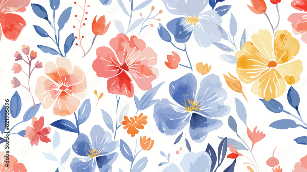Seamless floral pattern watercolor background. Perfec