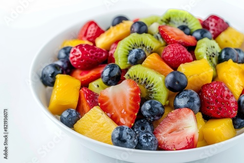 Colorful fresh fruit salad in a bowl