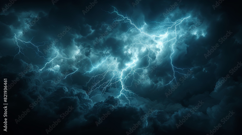 Dramatic lightning strike against a dark background